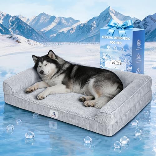 Cooling Dog Bed Orthopedic for Large Dogs & Instant Chill &Memory Foam : Pet Supplies